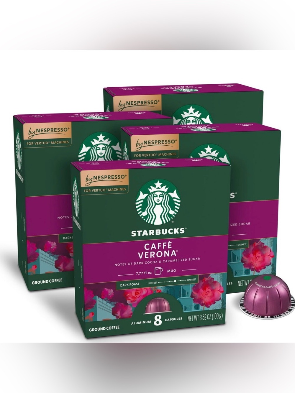 Starbucks By Nespresso Vertuo, Caffe Verona, Dark Roast Nespresso Pods 32 Count